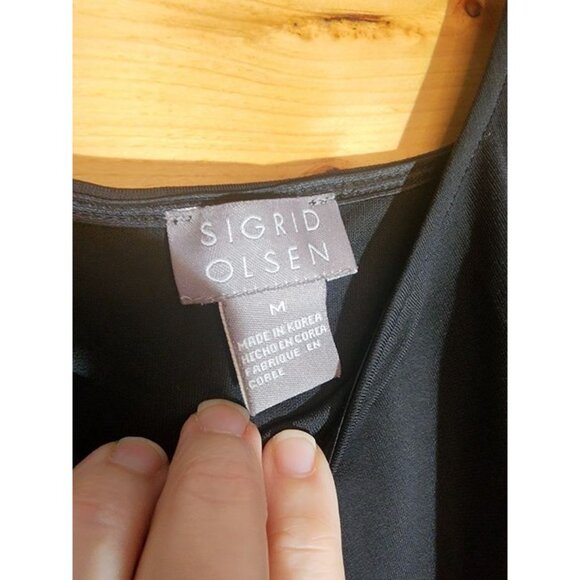 Sigrid Olsen Black Tank Top Size Medium - Picture 3 of 7